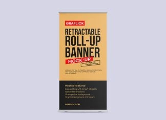 Free Retractable Roll-Up Banner Mockup PSD