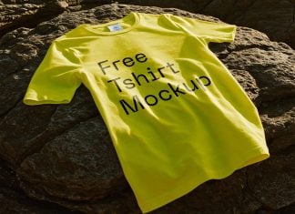Free Seaside T-Shirt Mockup PSD