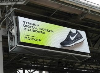 Free Stadium Digital Screen Billboard Mockup PSD