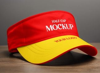 Free Sports Sun Visor Half Cap Mockup PSD