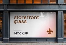 Free Storefront Glass Mockup PSD