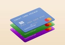 Free Three Floating Credit Card Mockup PSD