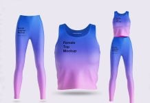 Free Women's Tight Leggings & Crop Top Set Mockup