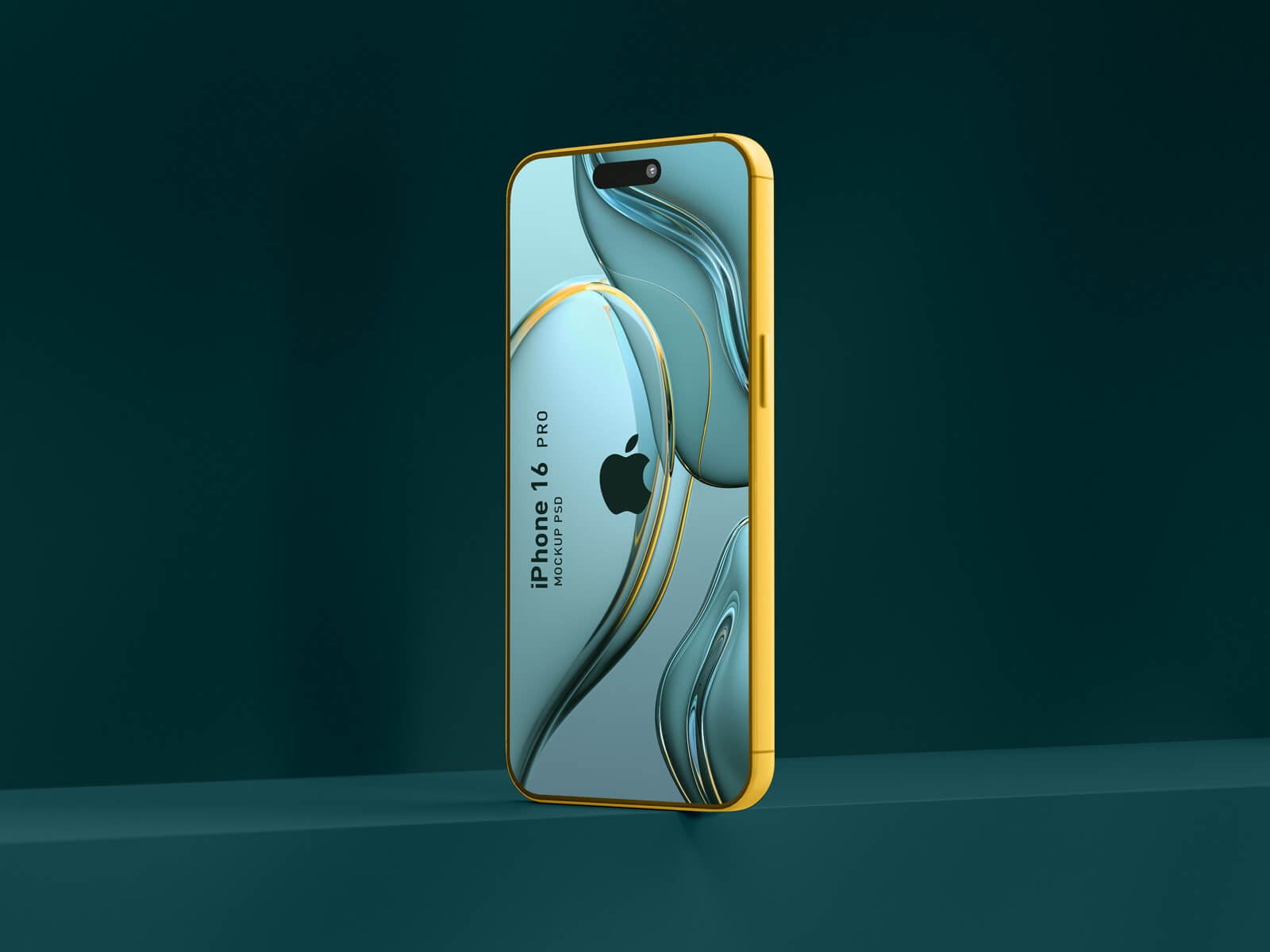 Free iPhone 16 Pro on Edge Mockup PSD