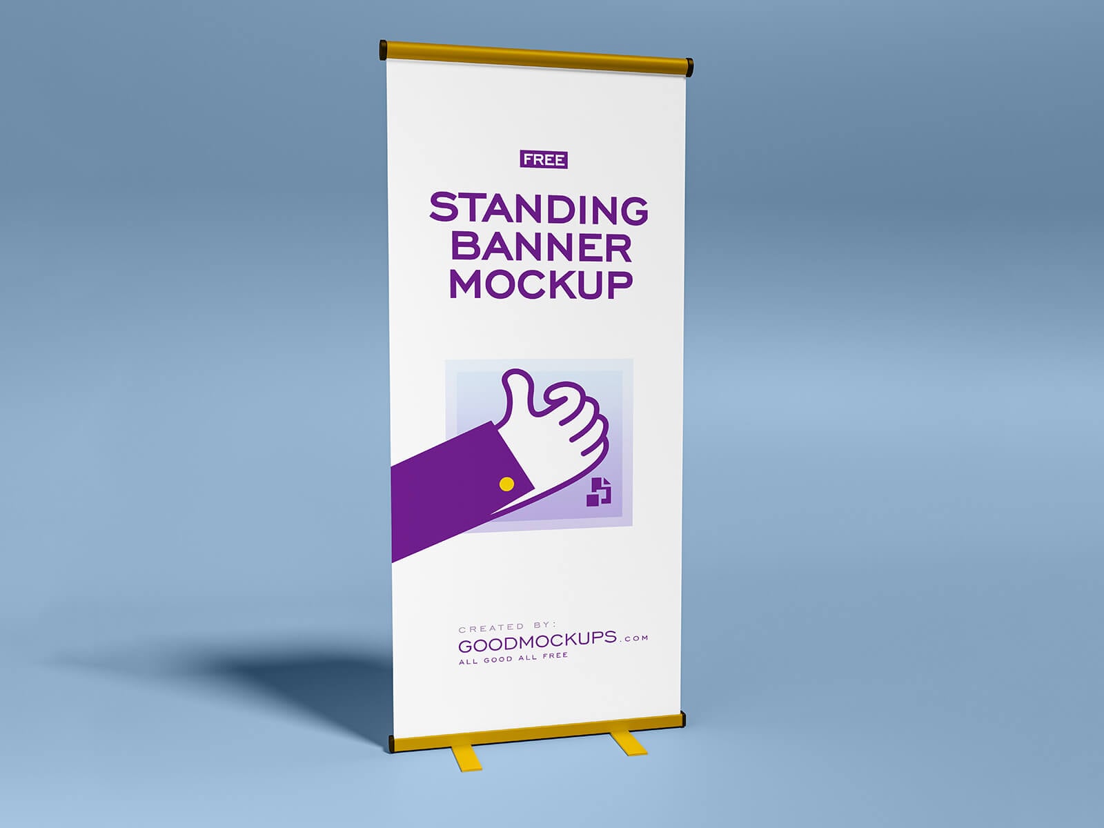 Free 8K Roll-Up Standing Banner Mockup PSD