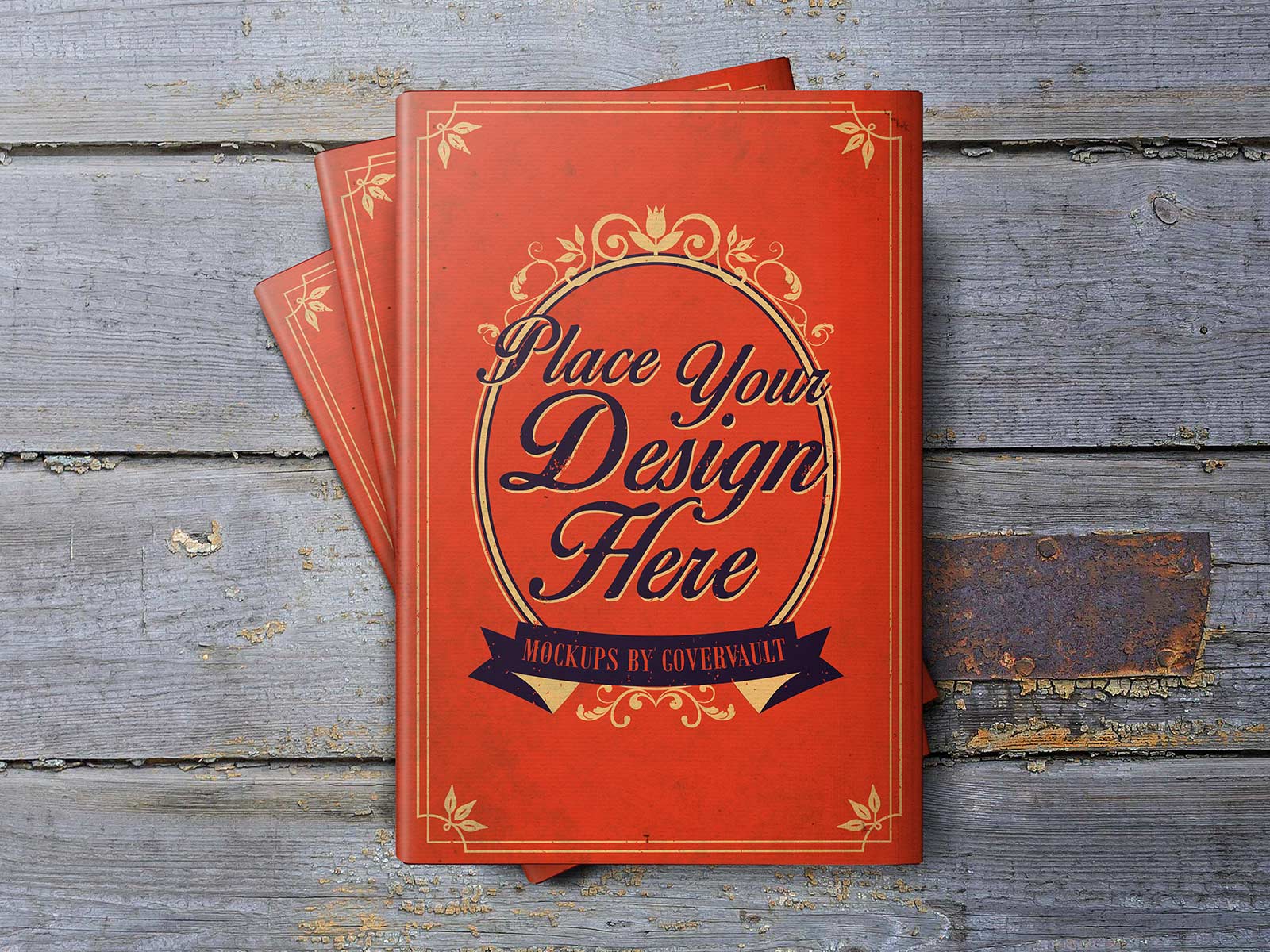 6 x 9 Book with Dust Jacket on Wood Deck Mockup PSD