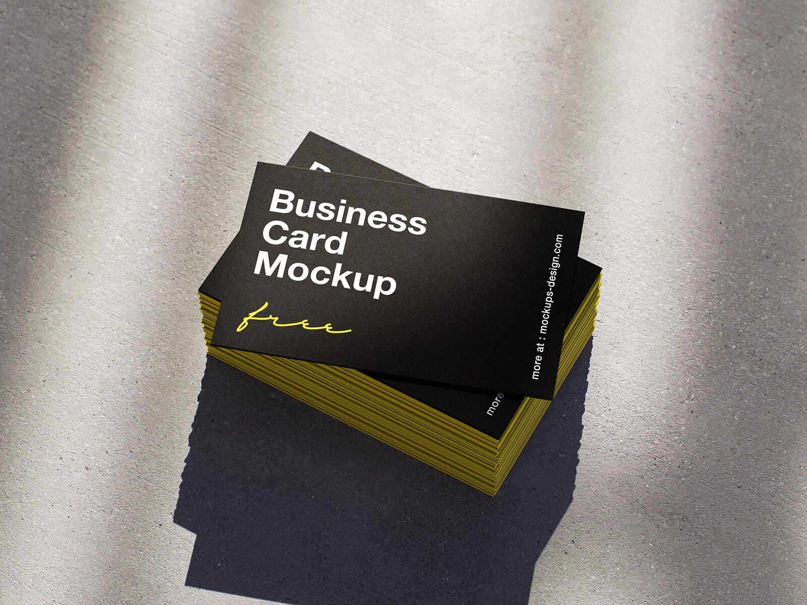 Free Shadowed Business Card Mockup PSD