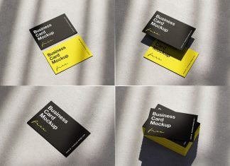Free Shadowed Business Card Mockup PSD