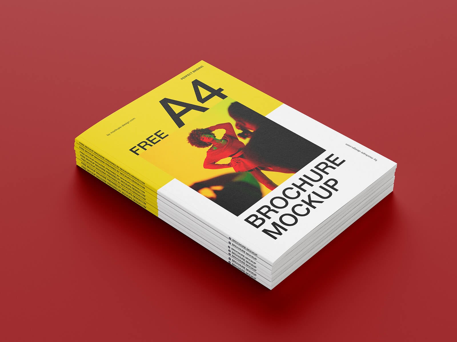 Free A4 Magazine Multi-Page Brochure Mockup PSD Files