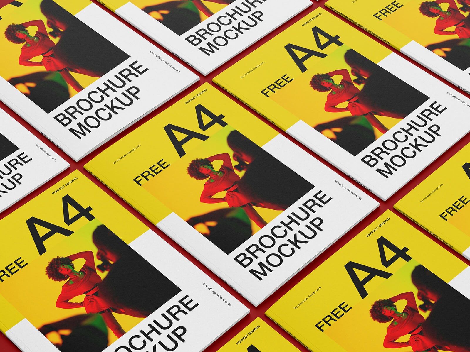 Free A4 Magazine Multi-Page Brochure Mockup PSD Files