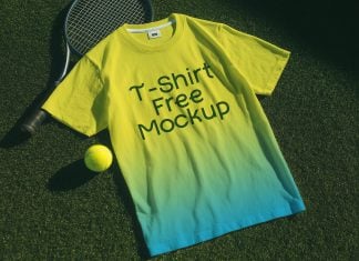 Free Tennis Short Sleeves T-Shirt Mockup PSD