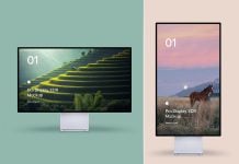 Free Vertical & Horizontal Apple Pro Display XDR Mockup PSD