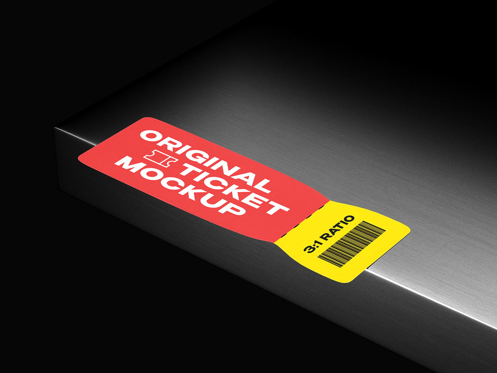 Free 3:1 Cinema Movie / Concert Ticket Mockup PSD