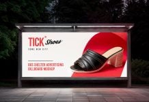 Free Bus Shelter Advertising Board Mockup PSD