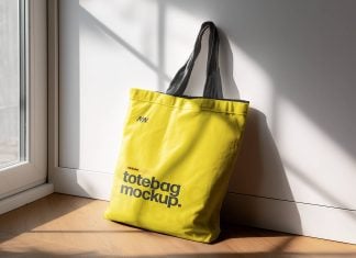 Free Canvas Tote Shopping Bag Mockup PSD