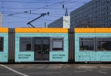 Free-City Tram Mockup PSD