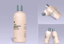 Free Disc Top Cap Shampoo Bottle Mockup PSD