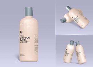 Free Disc Top Cap Shampoo Bottle Mockup PSD