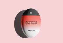 Free Oval Cosmetic Bottle Mockup PSD