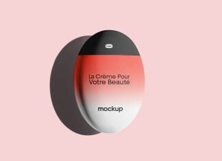 Free Oval Cosmetic Bottle Mockup PSD