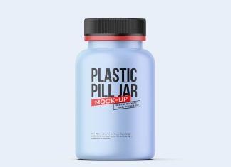 Free Pill Jar Mockup PSD