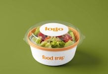 Free Round Food Plastic Container Label Mockup PSD Free Round Food Plastic Container Label Mockup PSD