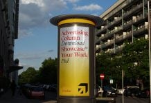 Free Street Advertising Column Mockup PSD