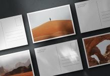 Free Tiled A6 Postcards Mockup PSD