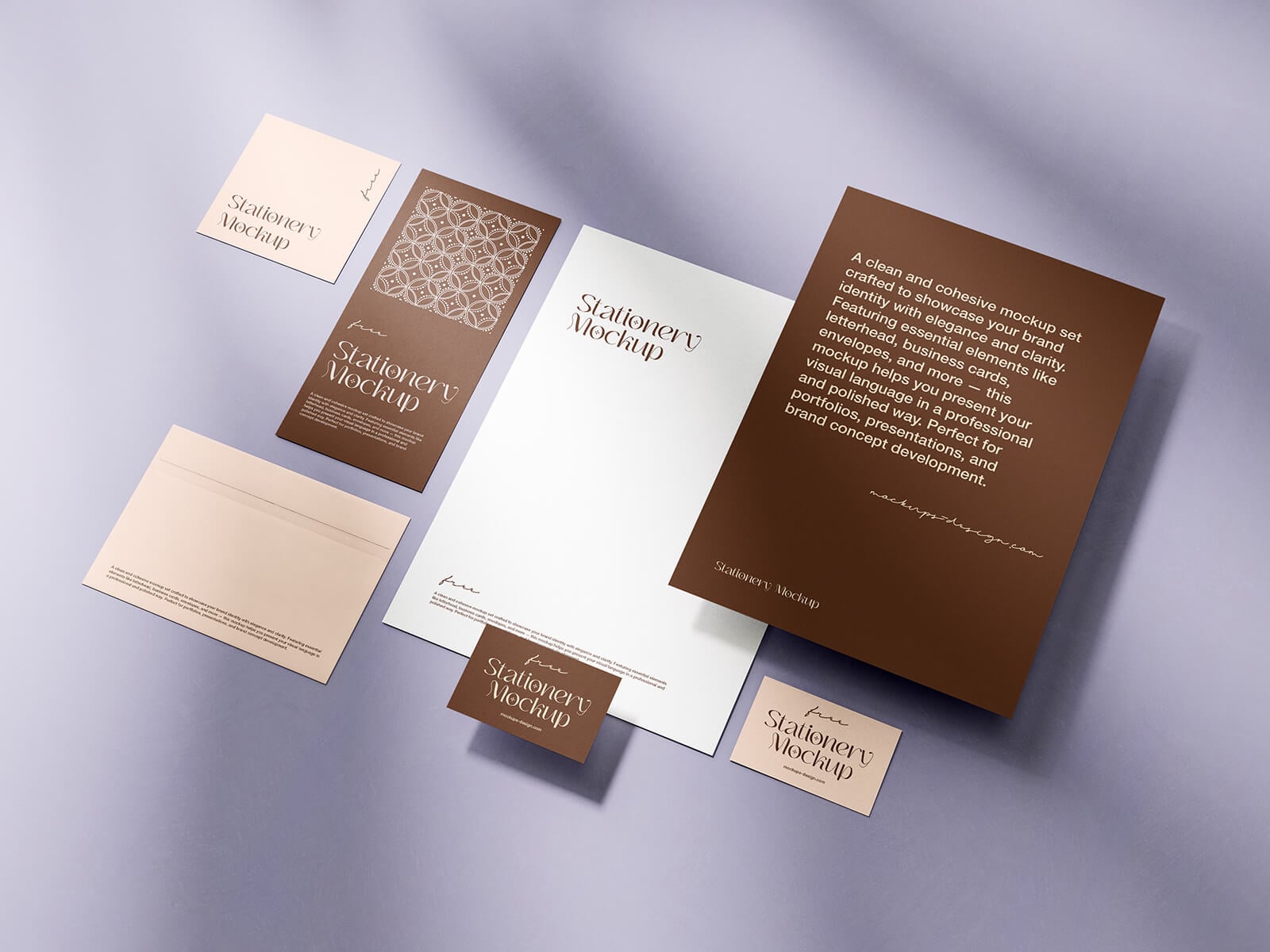 Free Simple Paper Branding Stationery Mockup PSD