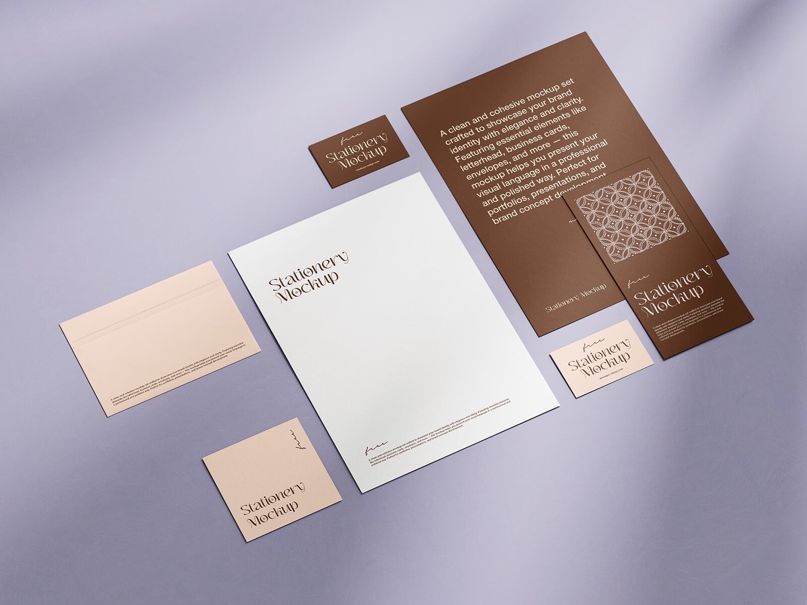 Free Simple Paper Branding Stationery Mockup PSD
