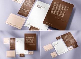 Free Simple Paper Branding Stationery Mockup PSD