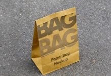 Free Disposable Takeaway Paper Bag Mockup PSD Free Disposable Takeaway Paper Bag Mockup PSD