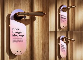 Free Elegant Door Hanger Mockup PSD Set