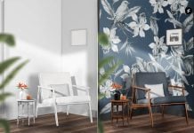 Free Furniture & Wall Decal Mockup PSD