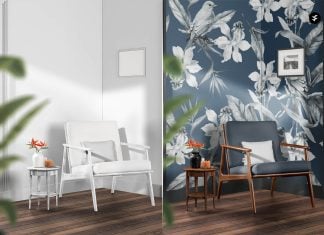 Free Furniture & Wall Decal Mockup PSD