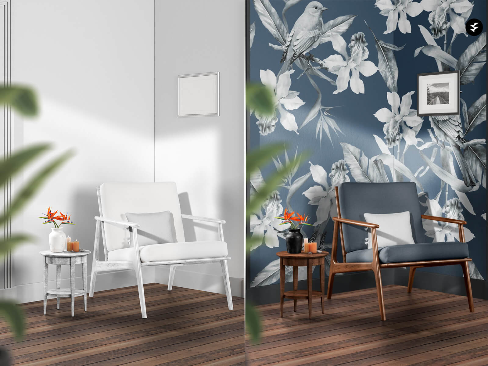 Free Furniture & Wall Decal Mockup PSD