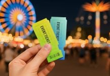 Free Hand-Holding Event Tickets Mockup PSD