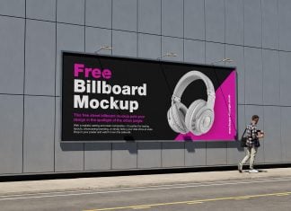 Free Mounted Street Billboard Mockup PSD Set