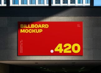 Free Overpass Bridge Billboard Mockup PSD