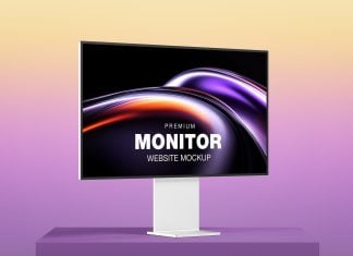 Free Premium Modern Monitor Mockup PSD