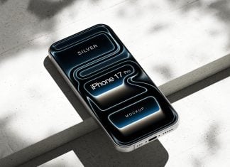 Free-Silver-iPhone-17-Pro-Mockup-PSD