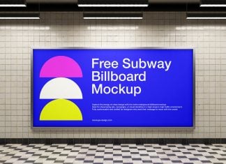 Free Subway Billboard Mockup PSD Set
