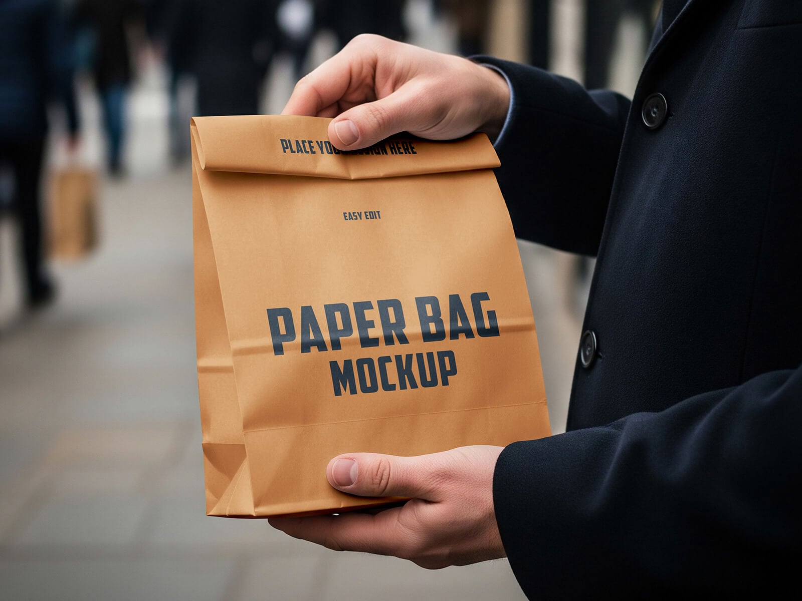 Free Takeaway Paper Bag Mockup PSD