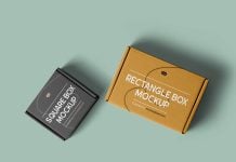 Free Top View Delivery Mailer Boxes Mockup PSD Free Top View Delivery Mailer Box Mockup PSD