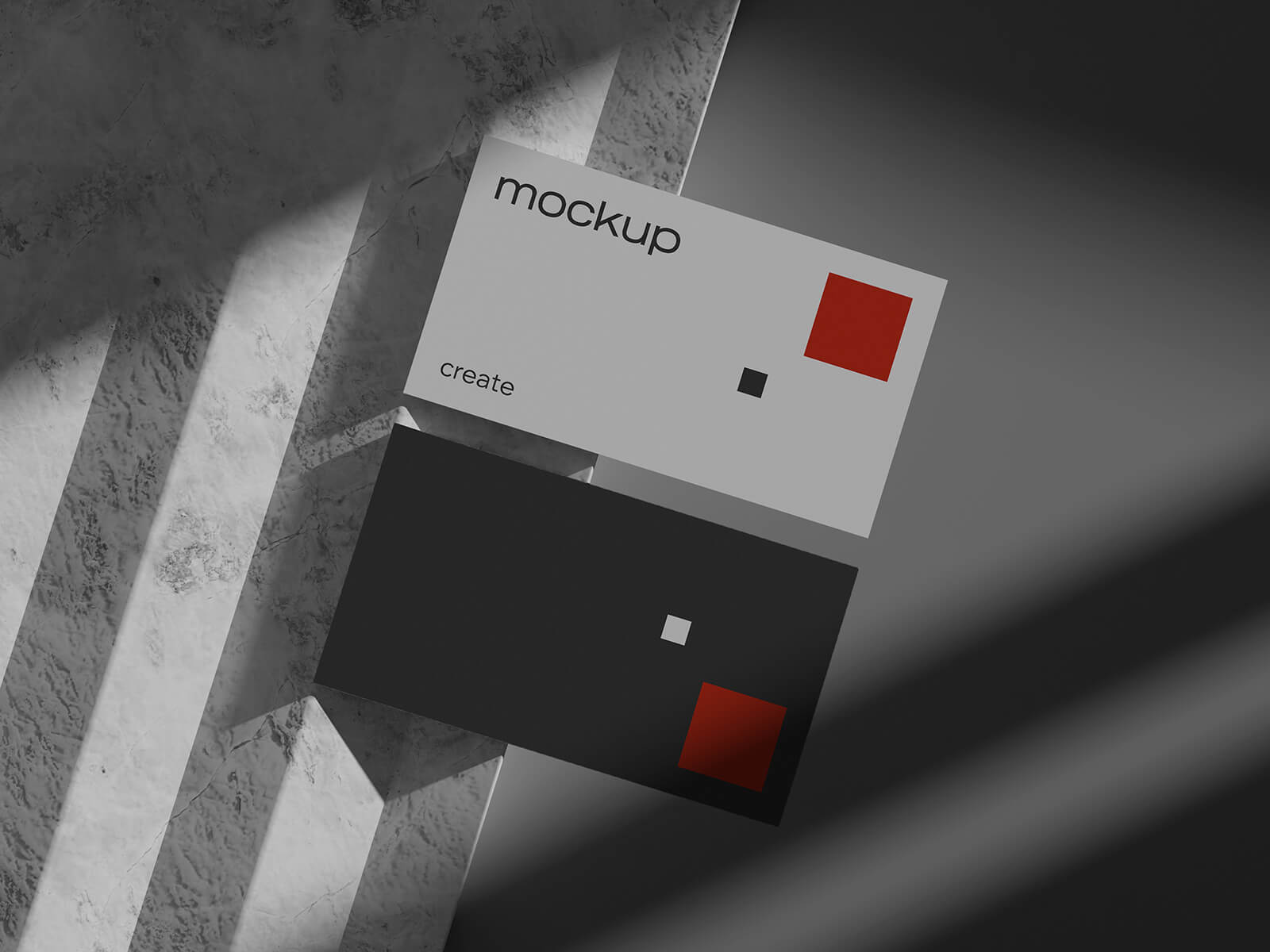 Free Top View Front & Back Business Card Mockup PSD