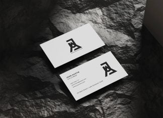 Free Clean Front & Back Business Card Mockup PSD
