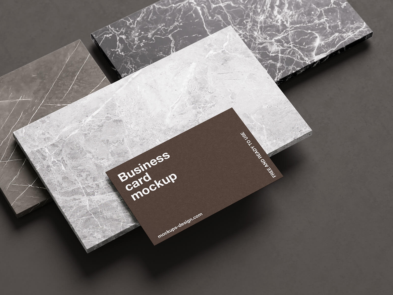 Free Marble Surface Business Card Mockup PSD