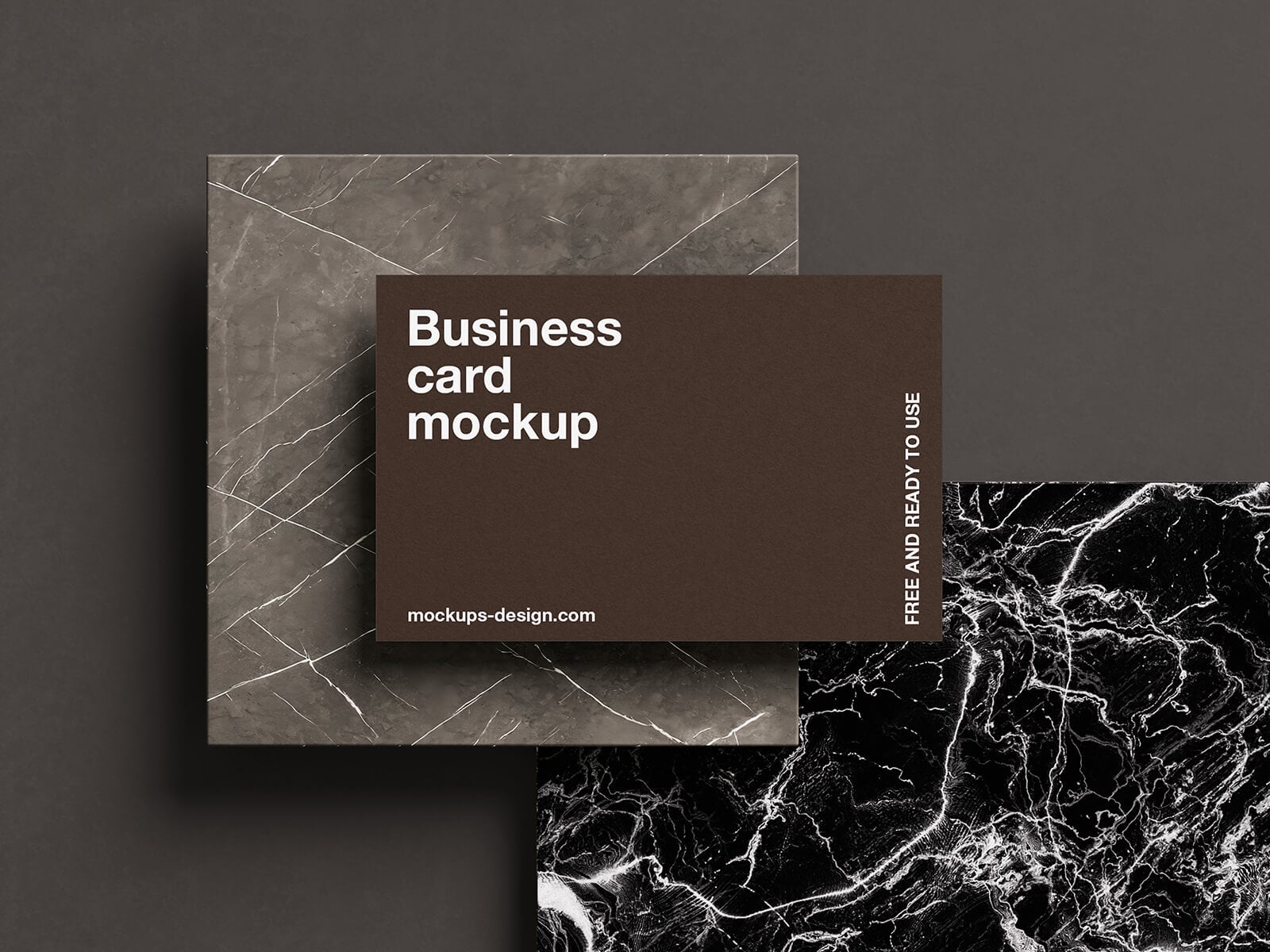 Free Marble Surface Business Card Mockup PSD