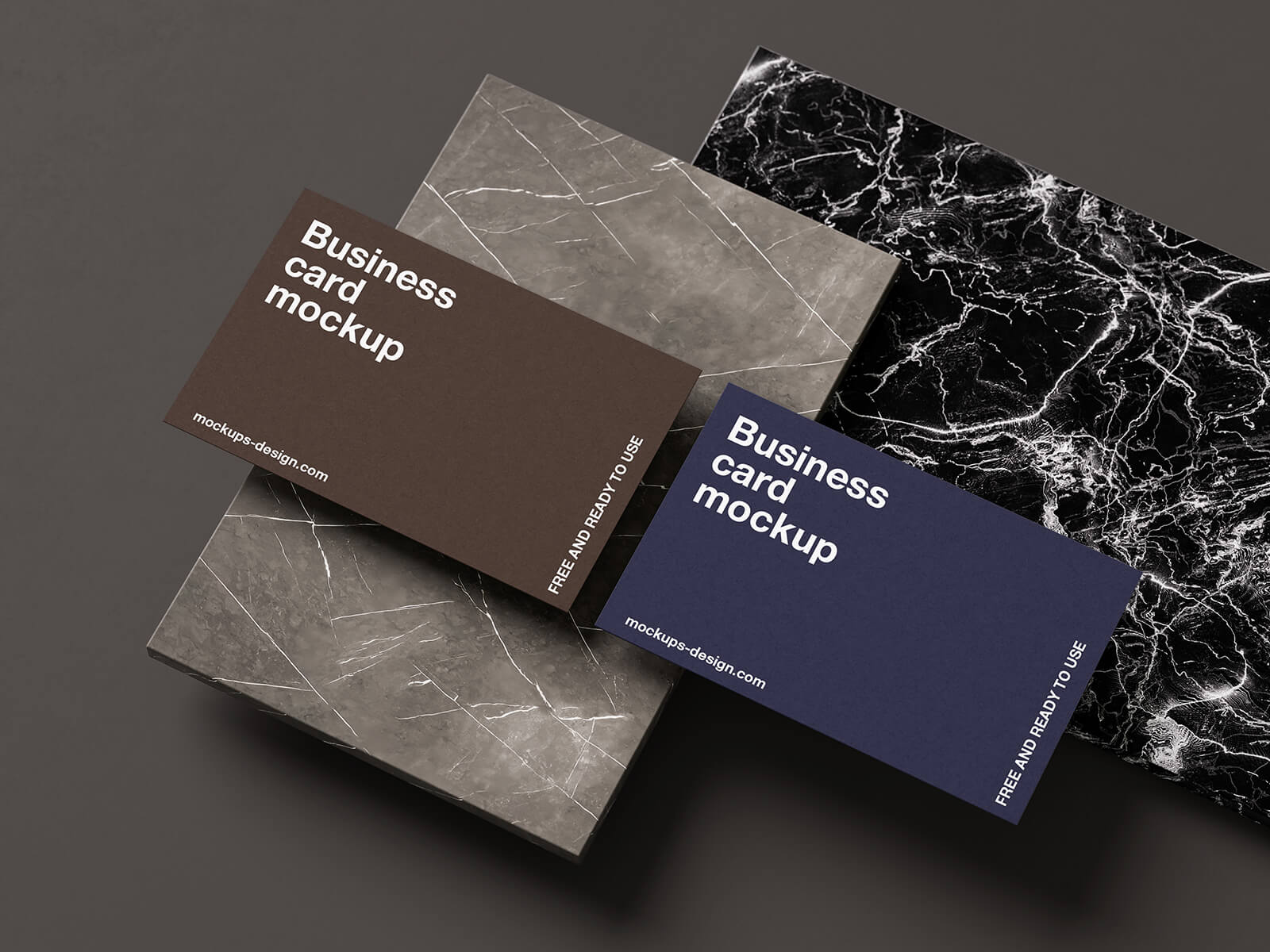 Free Marble Surface Business Card Mockup PSD