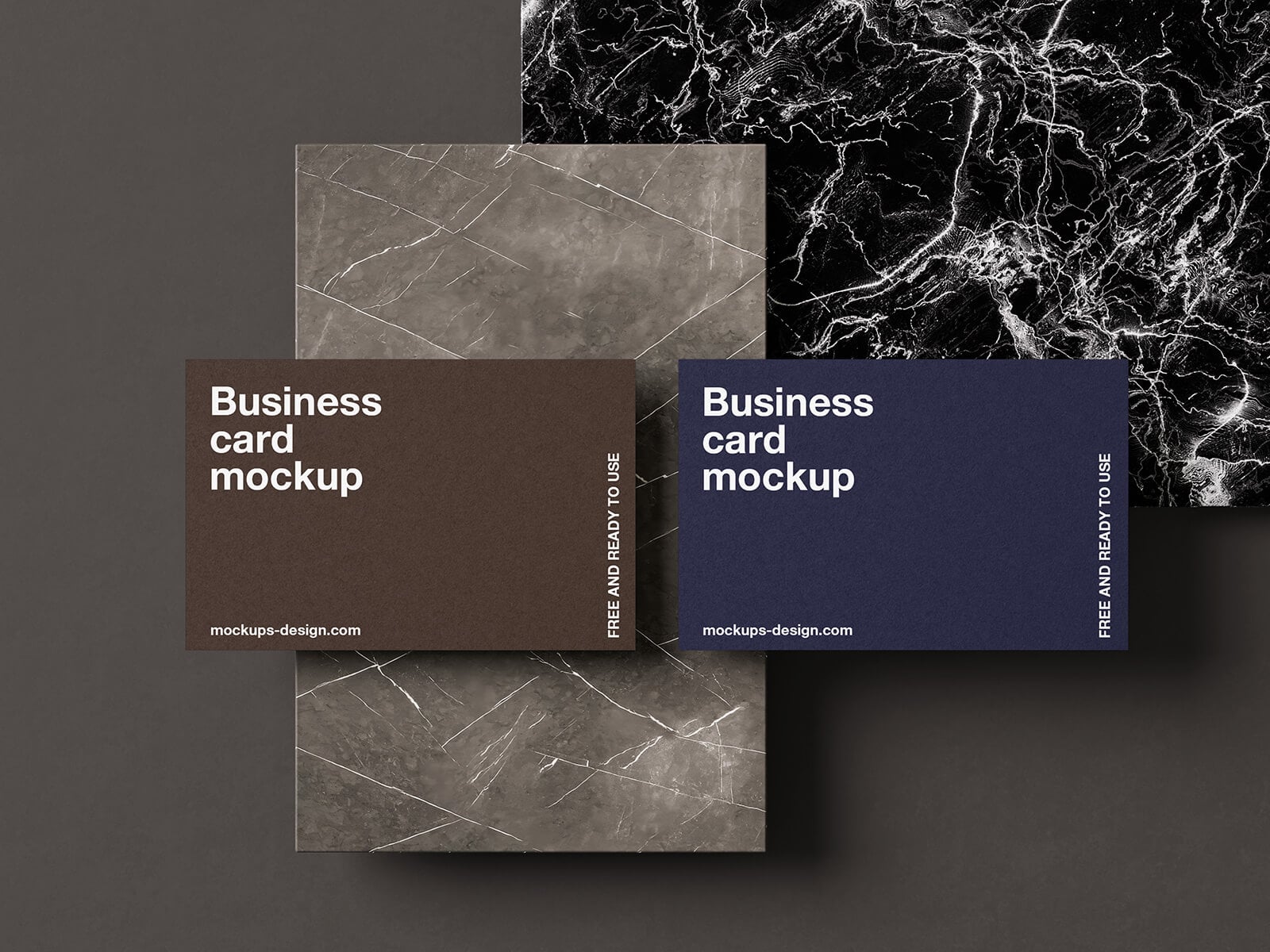 Free Marble Surface Business Card Mockup PSD
